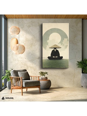 Holda Props Kanvas Tablo Zen Meditasyon Yapan Figür Figüratif Tablo Duvar Dekorasyonu