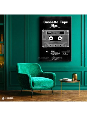 Holda Props Kanvas Tablo Kasetçalar Teknik Çizim Müzik Temalı Tablo Duvar Dekorasyonu