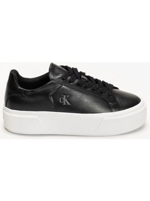 Flatform Lace Up Lth Kadın Sneaker Siyah