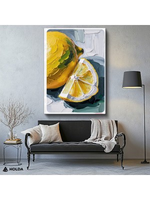 Holda Props Kanvas Tablo Limon Dilimi Meyve Tablosu Duvar Dekorasyonu