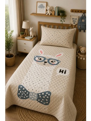 Evdek Bebek ve Çocuk Odası Hipster Lama - Yenilikçi Lama Tek Kişilik Pike Takımı 160X230 cm 6ead3