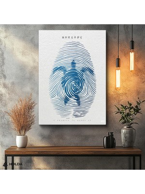 Holda Props Kanvas Tablo Parmak Izi Kaplumbağa Soyut Tablo Duvar Dekorasyonu