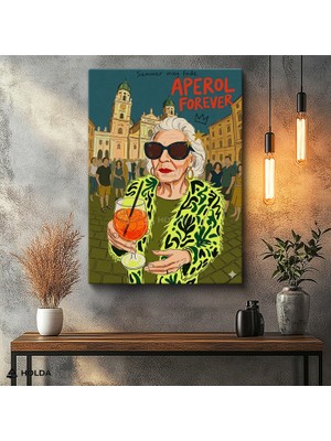 Holda Props Kanvas Tablo Aperol Kokteyl Illüstrasyon Pop Art Tablo Duvar Dekorasyonu