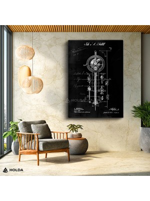 Holda Props Kanvas Tablo Teknik Çizim Ölçüm Aleti Teknik Tablo Duvar Dekorasyonu
