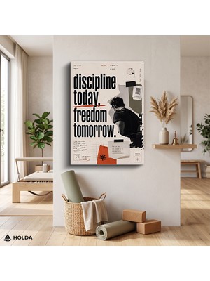 Holda Props Kanvas Tablo Disiplin Motivasyon Tipografi Tablo Duvar Dekorasyonu