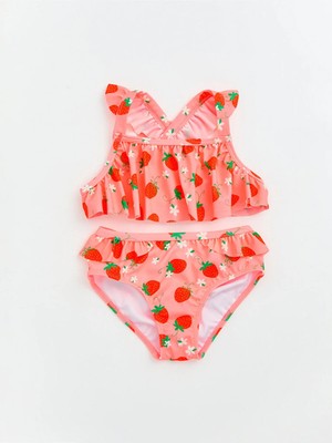 LC Waikiki Lcw Kids Pembe Çilek Desenli Kız Çocuk Bikini