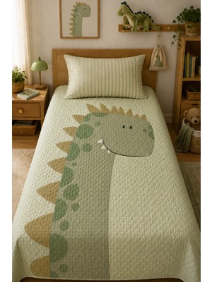 Evdek Bebek ve Çocuk Odası Little Dino - Küçük Dinozor Tek Kişilik Pike Takımı 160X230 cm 6ead2
