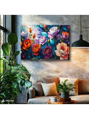 Holda Props Kanvas Tablo Çiçek Bahçesi Çiçek Desenli Tablo Duvar Dekorasyonu