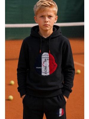 HC Kids Wear Erkek Çocuk Baskılı Sweatshirt Eşofman Takımı