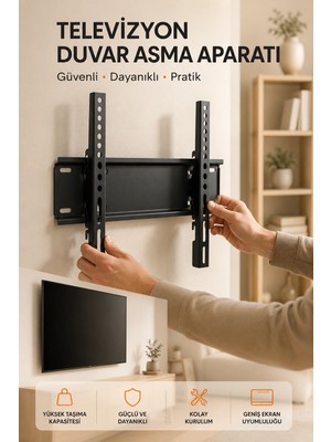 İntora Yüksek Taşıma Kapasiteliniversal Tv Duvar Askı Atı 32-42 Inç Güvenli Sabitleme Sistemi