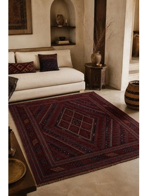 Naar Afgan Berceste El Dokuma Yün Halı 134X125