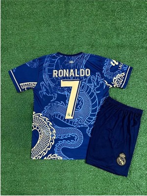 FRAGOLA Real Madridd Cristiano Ronaldo Lacivert Dragon Özel Konsept Çocuk Forması