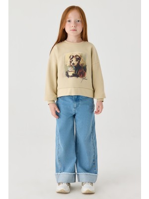 Tyess Kız Çocuk Bej Sweatshirt