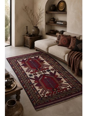 Naar Afgan Berceste El Dokuma Yün Halı 91X136