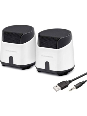 İntora Masaüstü Hoparlör 1+1 USB + 3.5mm - Beyaz HD6024W
