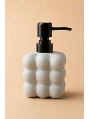 Klarhaus Modern Bubble Sıvı Sabunluk – 400 ml Siyah Pompalı Kabarcık Desenli Banyo ve Mutfak Tezgâh Üstü Dispenser - 15 cm x 9 cm x 6,5 cm