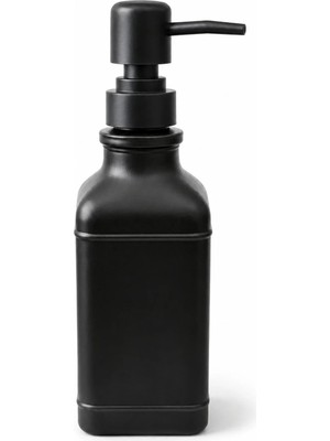 Klarhaus Aura Cam Sıvı Sabunluk 400 ml – Siyah Pompalı Modern Dekoratif Banyo ve Mutfak Dispenseri - 19,5 cm x 6 cm x 6 cm