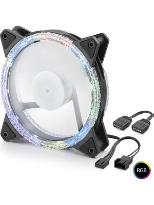 İntora Kasa Fanı Kristal Rgb 12 cm - Siyah ND2662
