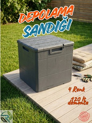 Rika Garden 120 Lt Ahşap Desenli Bahçe Depolama Sandığı - Su Geçirmez (Üreticiden Orijinal Ürün)