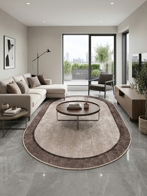 Brillant Modern Lateks Taban Oval Salon Antre Halı