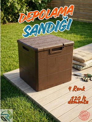 Rika Garden 120 Lt Ahşap Desenli Bahçe Depolama Sandığı - Su Geçirmez (Üreticiden Orijinal Ürün)