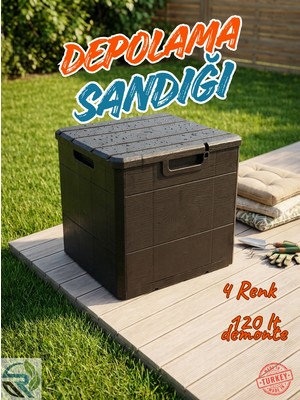 Rika Garden 120 Lt Ahşap Desenli Bahçe Depolama Sandığı - Su Geçirmez (Üreticiden Orijinal Ürün)