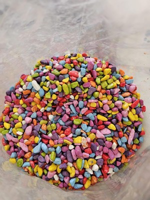 Rainbow Renkli Çakıl Mix 2kg Dekoratif Hobi ve Teraryum Taşı