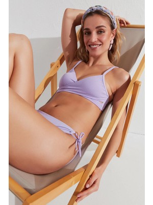 Penti Eflatun Ribbed Basic Wrappy Bikini Üstü