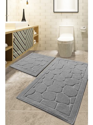 Rani Mobilya Rani Home Banyo Paspası Seti Gri BA-6286