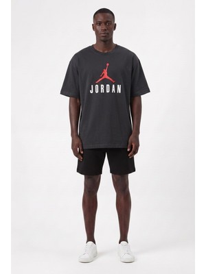 Lixa Günlük Spor Tişört Alt Jordon Siyah Oversize 142469