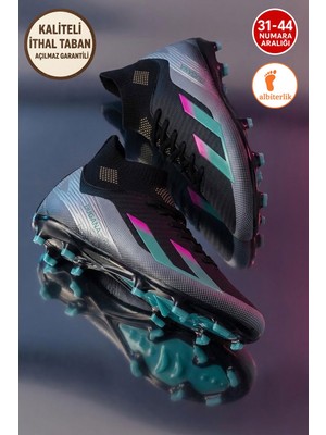 Albishoes Erkek Halı Saha Krampon Kaliteli Ithal Taban Çim Saha Çoraplı Ayağı Saran Esnek Konforlu