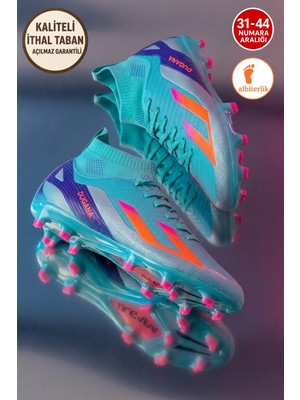 Albishoes Erkek Halı Saha Krampon Kaliteli Ithal Taban Çim Saha Çoraplı Ayağı Saran Esnek Konforlu