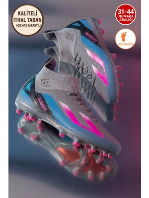 Albishoes Erkek Halı Saha Krampon Kaliteli Ithal Taban Çim Saha Çoraplı Ayağı Saran Esnek Konforlu