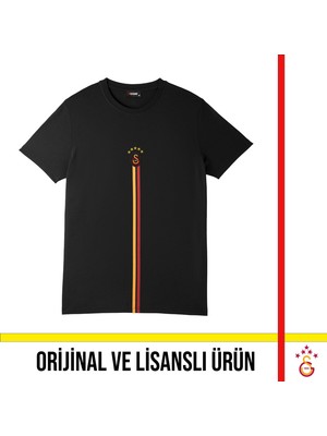 Galatasaray Lisanslı 5 Yıldız Detaylı Siyah T-Shirt E251398