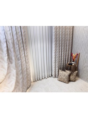 Nivemes Home Nivemeshome Atlas Jakar 514 V2 Bej 1/3 Pileli Fon Perde Apm