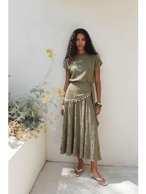 Sateen Liana Takım - Haki