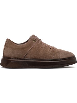 Derimod Erkek Vizon Bağcıklı Süet Deri Sneaker WM810002DS