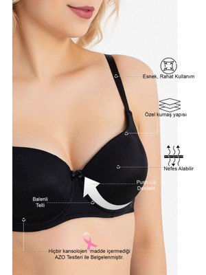 F.k Lingerie Düz Model Destekli Balenli Beyaz Sütyen