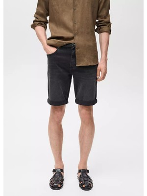 MANGO Man Slim fit kot bermuda şort