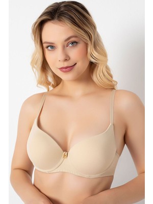 F.k Lingerie Düz Model Destekli Balenli Beyaz Sütyen