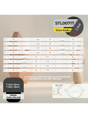 TCX Nordmende Uyumlu 39 Inç Tv LED Bar Seti 8 Parça