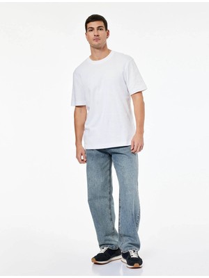 Koton Baggy Indigo Erkek Jean Pantolon 7WAM40070ND