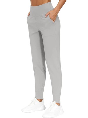 Storekadın Yüksek Bel Yoga Koşu Egzersiz Joggers Hafif Eşofman Altı