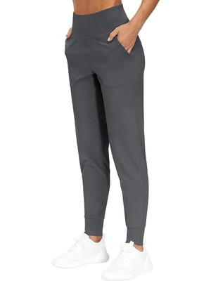 Storekadın Yüksek Bel Yoga Koşu Egzersiz Joggers Hafif Eşofman Altı