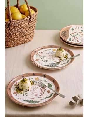 Soft Bloom Nordic Pasta Tabağı 4\'lü Pasta & Sunum Tabağı 22 cm