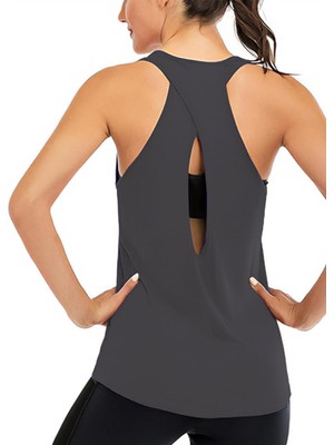 Kadın Cross Running Çapraz Sırtı Açık Antrenman Yoga Spor Atlet Tank Tops 1782