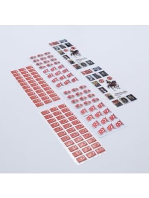 Aesco 6 Adet Karışık Kabartmalı Yapışkan Sticker Seti