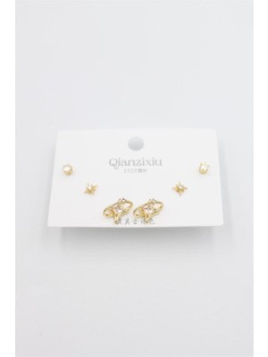 MiraLive Çoklu Set Küpe - Altın