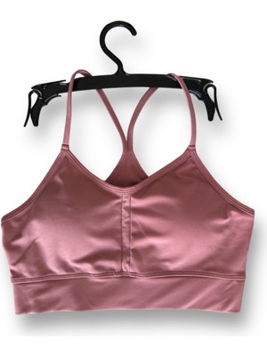 F.k Ince Askılı Çıkarılabilir Pedli Spor Crop Sütyen