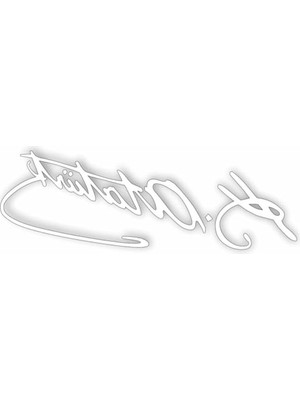 Aesco Atatürk Imzası Sticker, Beyaz Renk, 10X3 Cm, Araç ve Motosiklet Için